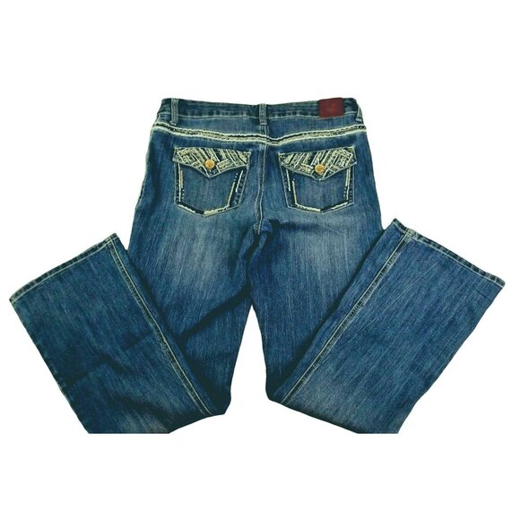 Maurices Womens Jeans Bling and Fancy Stitching Size 12 R  JH1064 - Picture 3 of 5